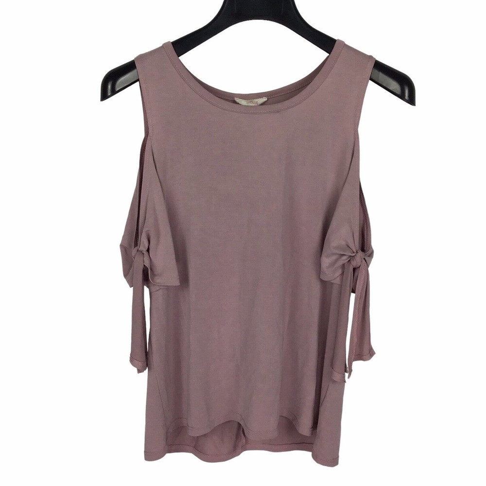 Hummingbird Cold Shoulder Top Womens Small Soft Lilac Blouse Shirt
